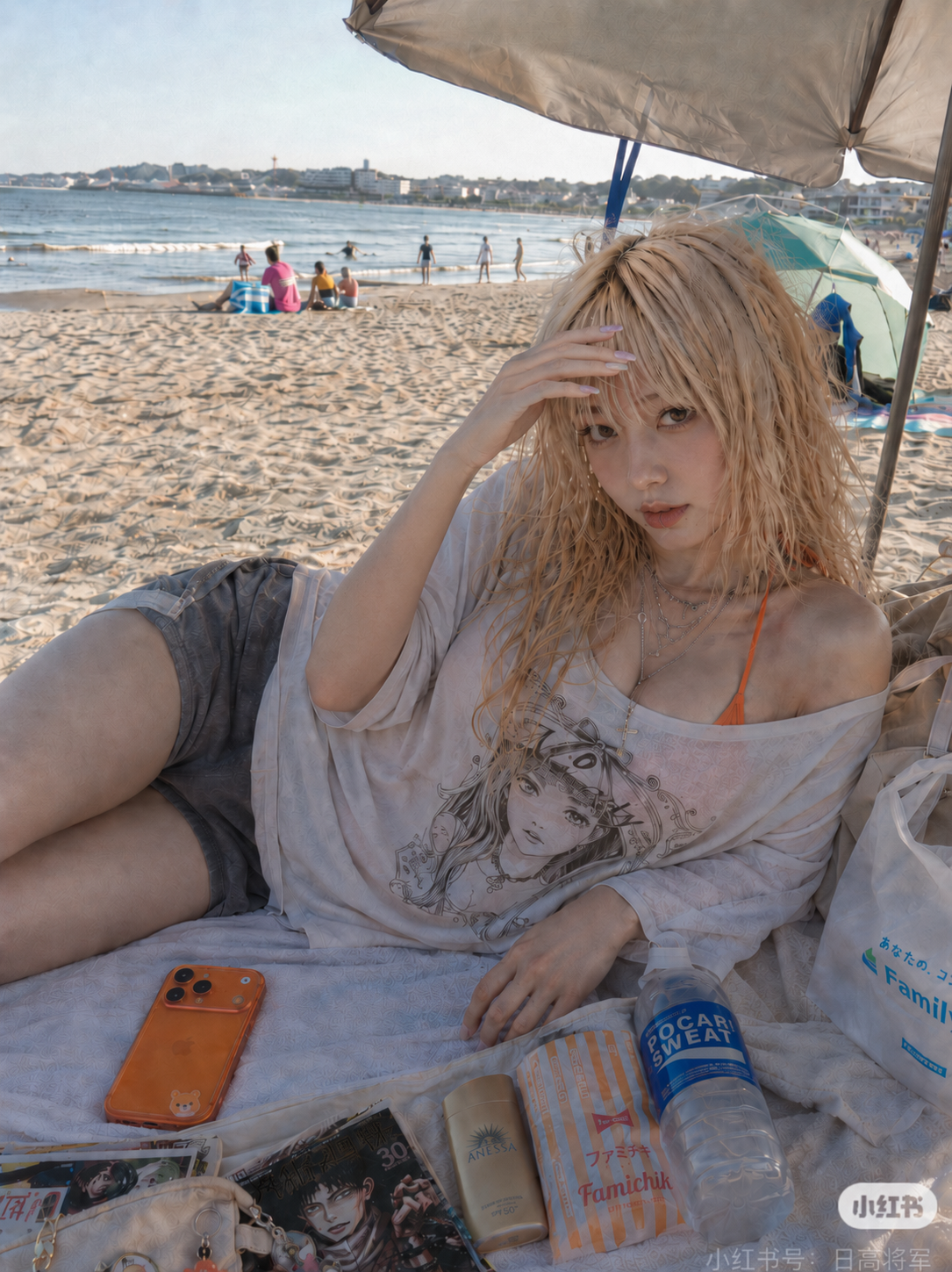 Tsukishiro Himeko at the beach