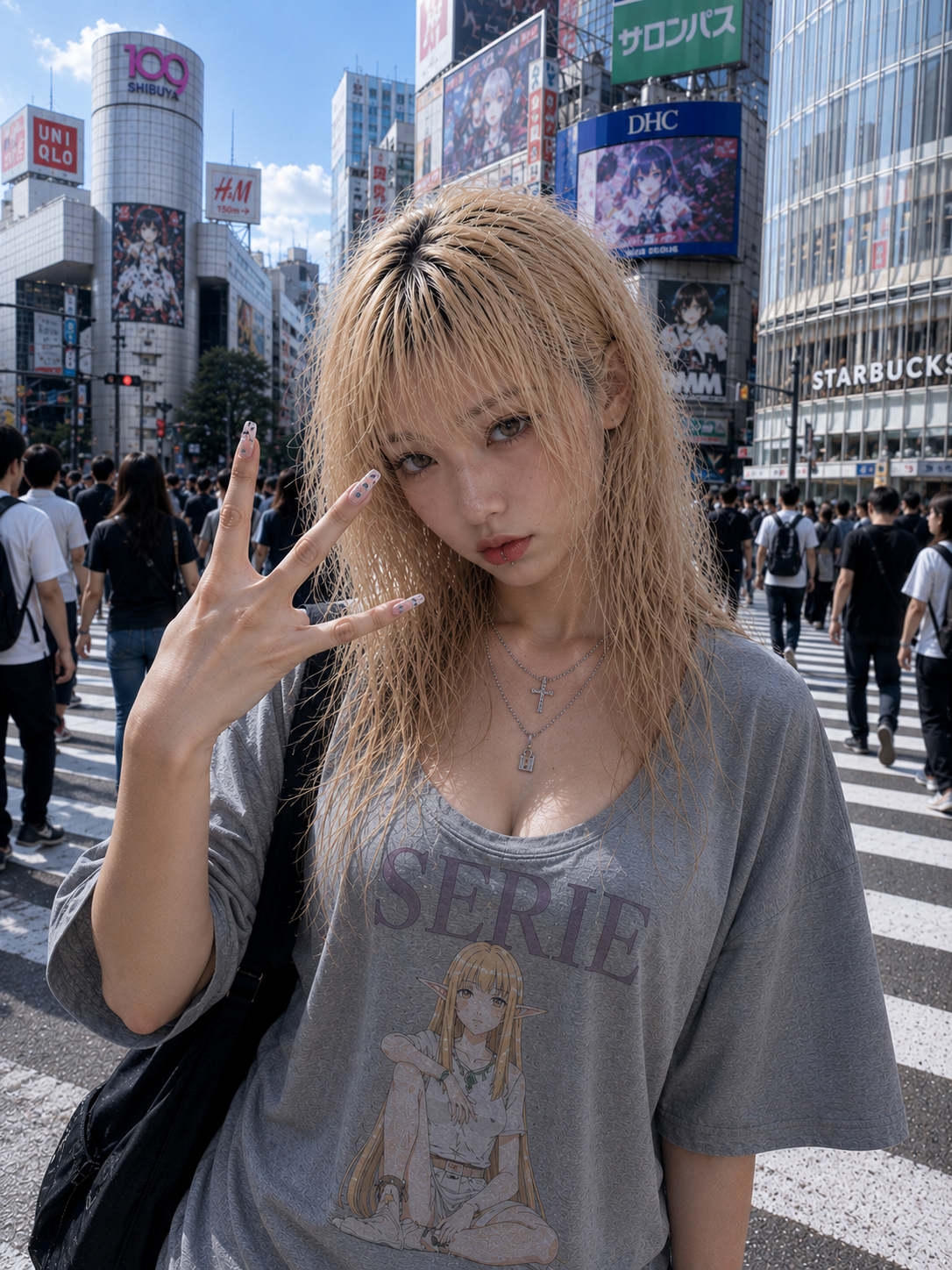 Tsukishiro Himeko at Shibuya crossing