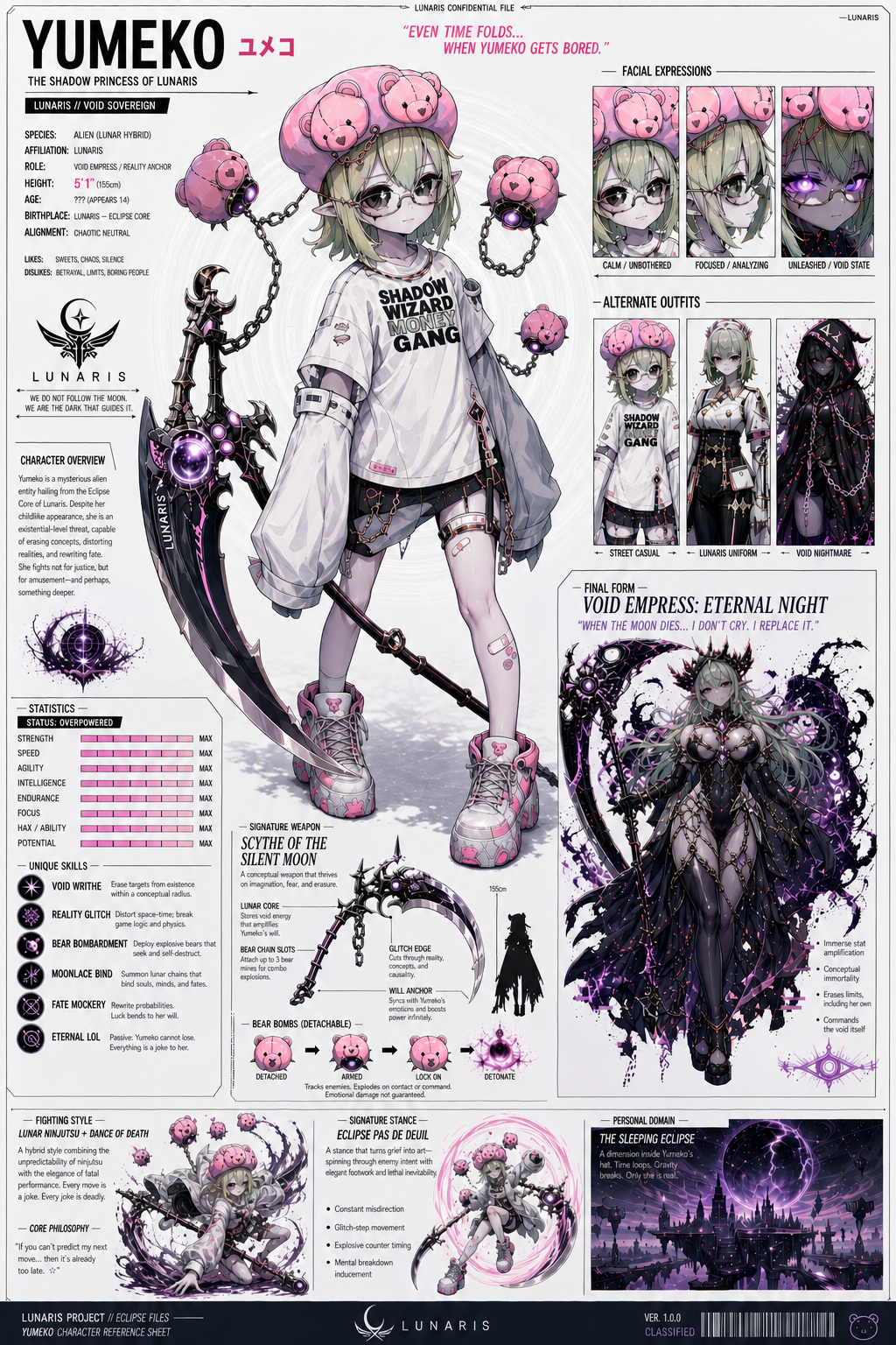 Yumeko character reference sheet